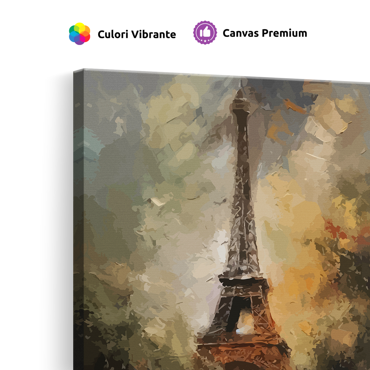 Tablou-Canvas-Turnul-Eiffel-Abstract-Pictura-Moderna-Ocru-Verde-IPCVBST-21-Detaliu