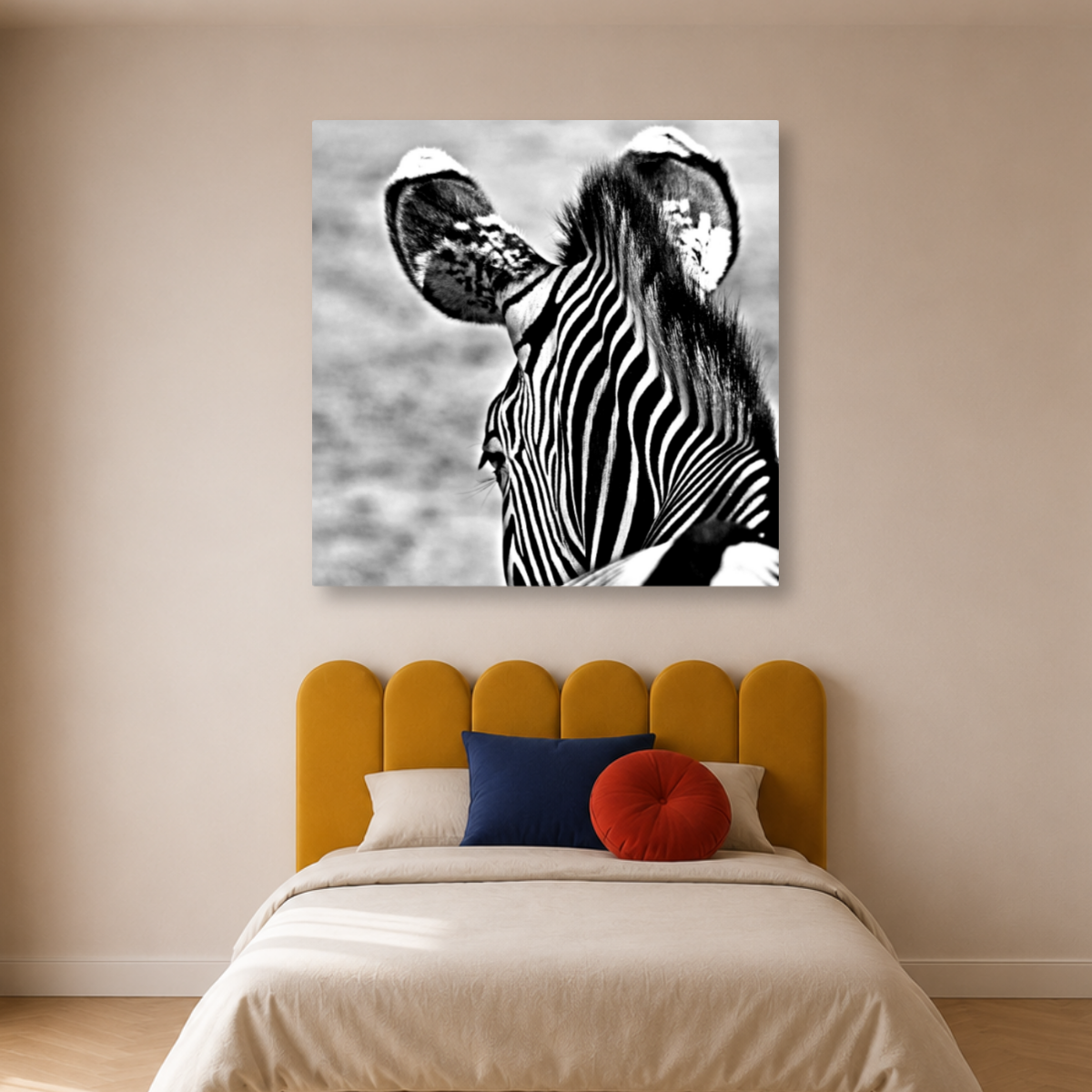 Tablou Canvas Zebră în Fotografie Artistică Alb-Negru