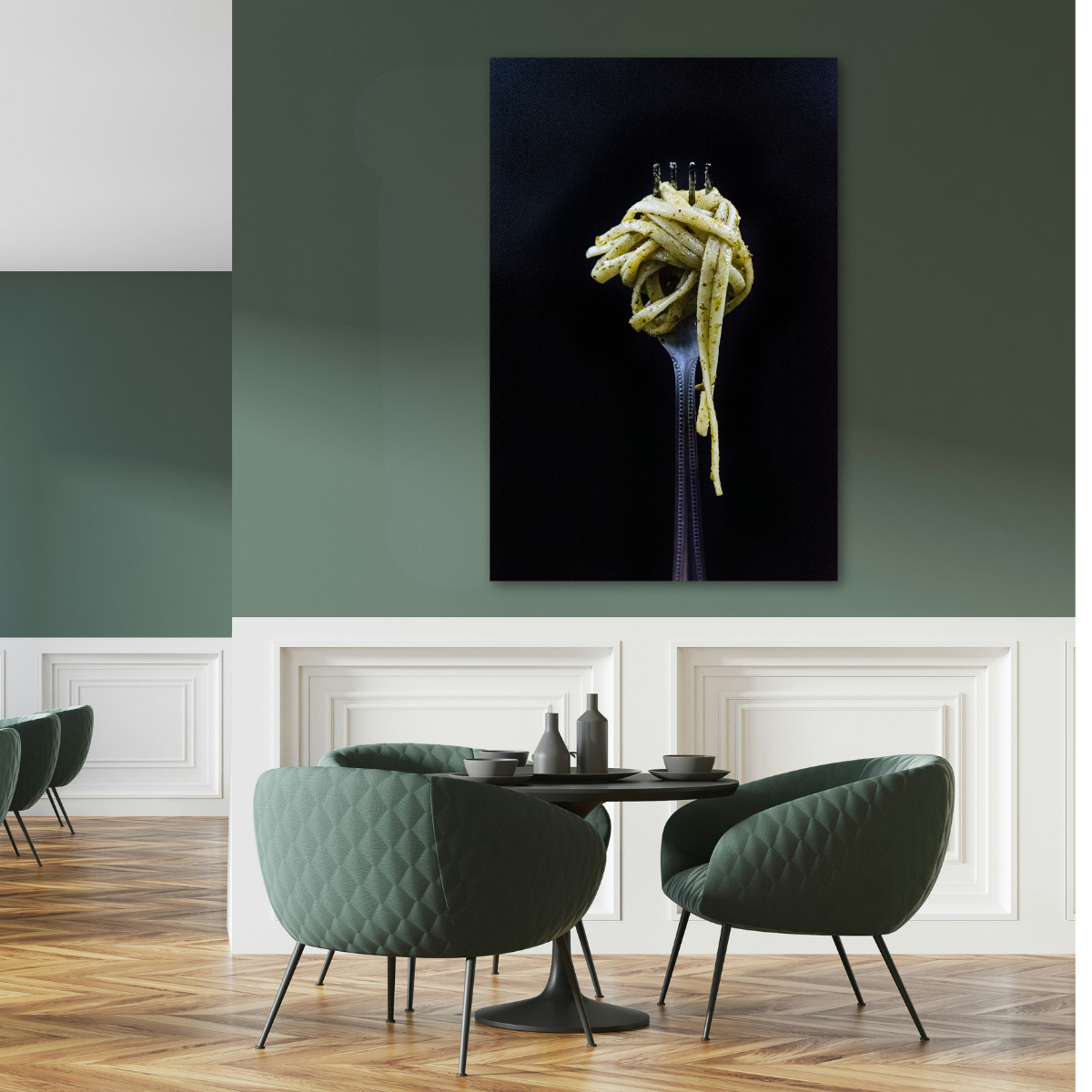 Tablou Canvas Alimente Furculiță cu Spaghete