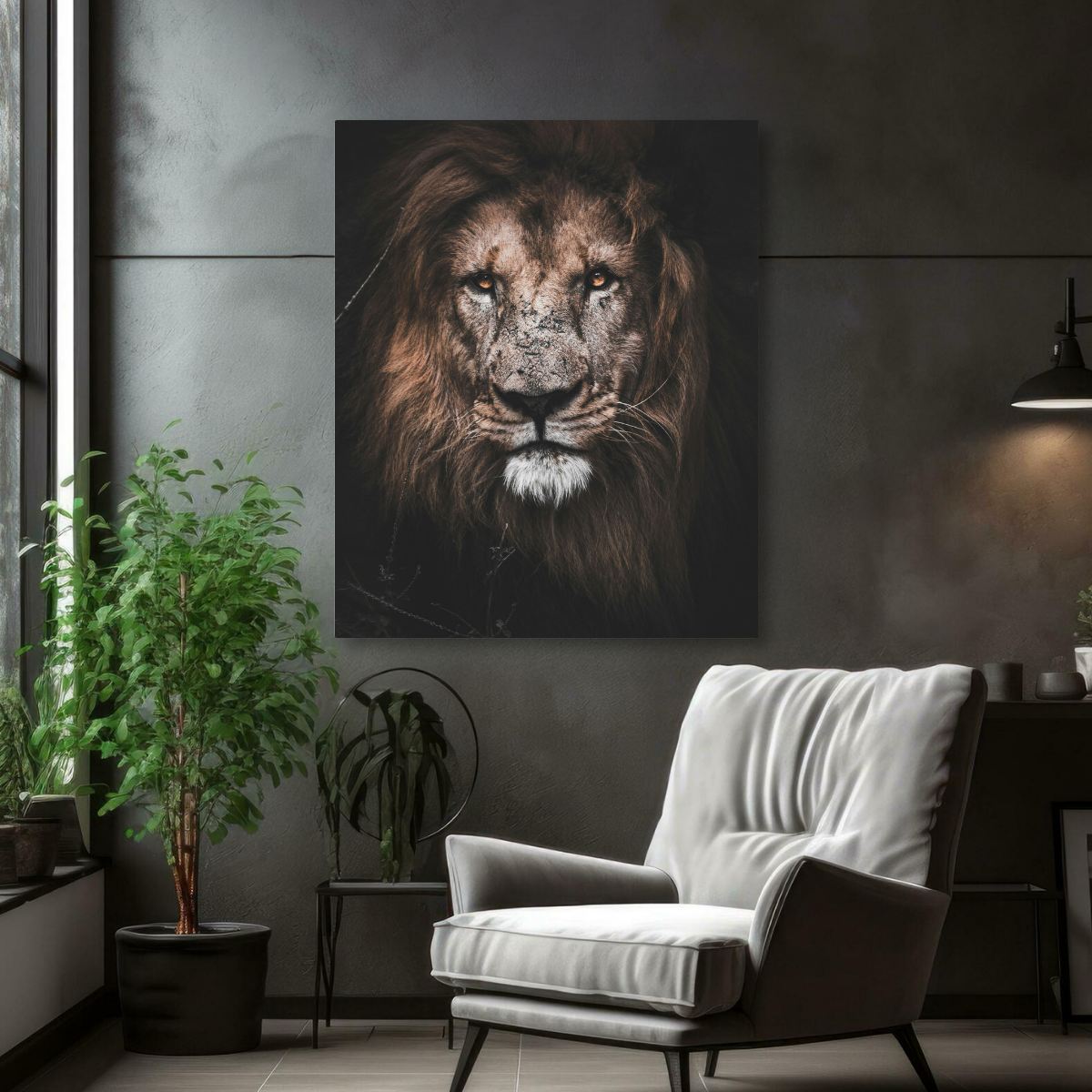Tablou Canvas Animale Leu Impunător