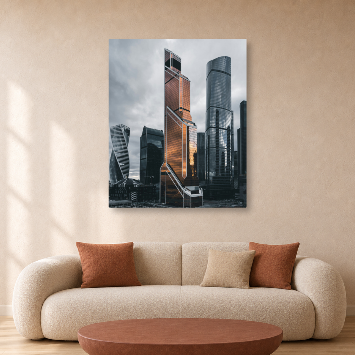 Tablou Canvas Clădire Istorică Europeană, Arhitectură Clasică, Moscova, Rusia, Maro-Bej - IPCVCTY-562