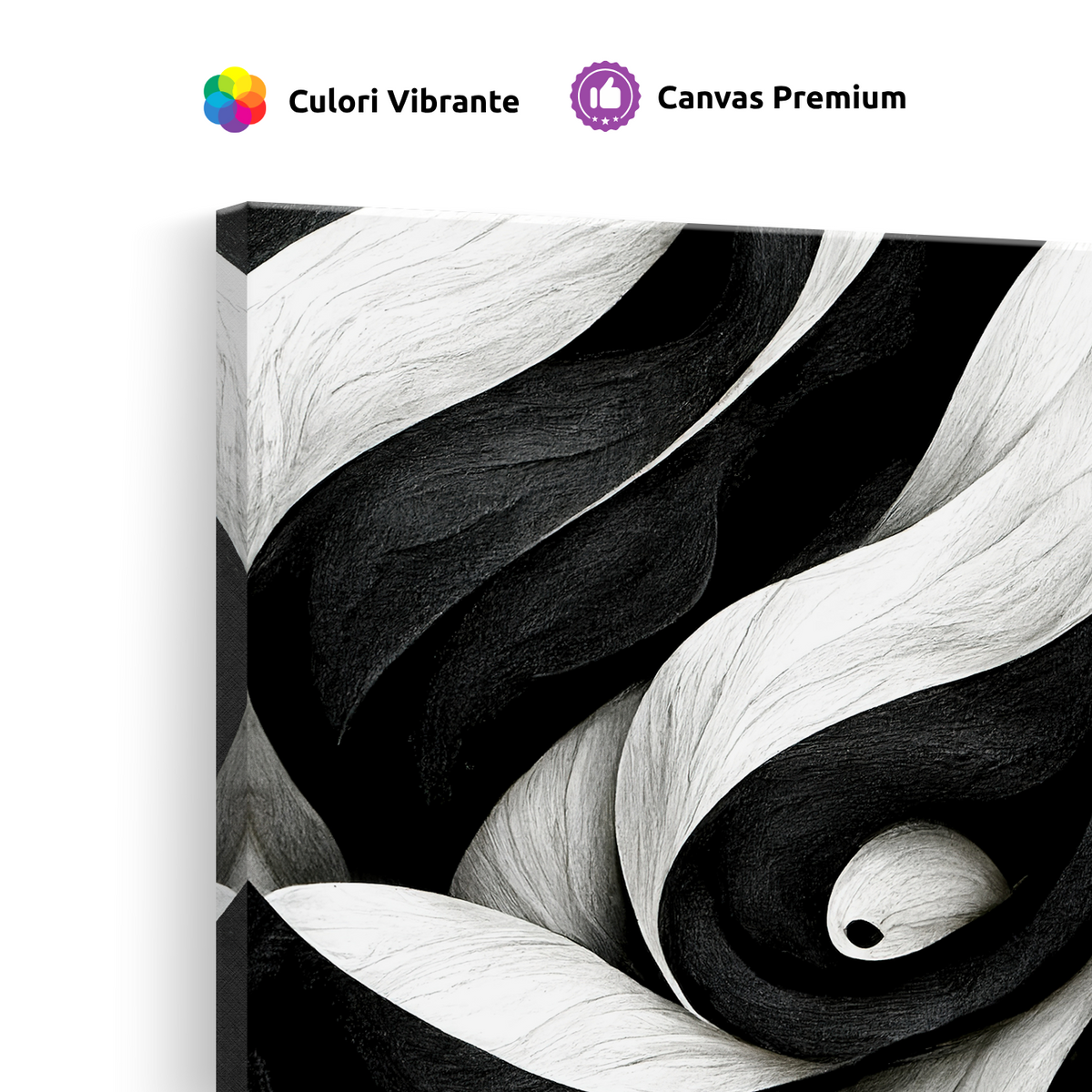 Tablou Canvas Forme Curbate Abstracte în Alb și Negru - IPCVBW-532-4