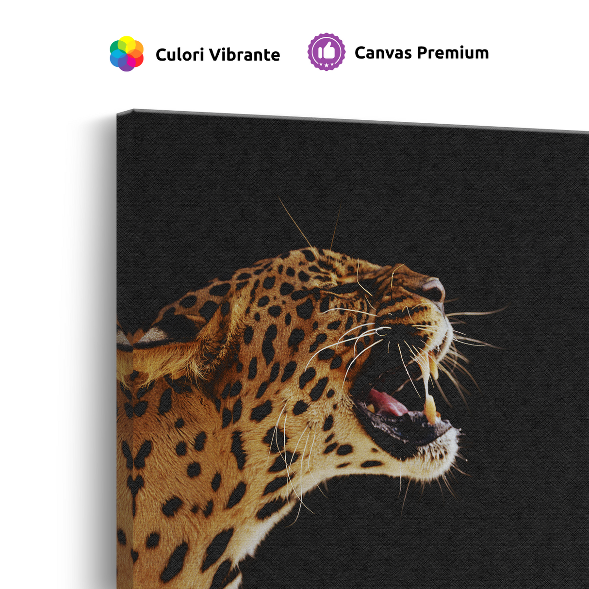Tablou Canvas Leopard cu Atitudine Impunătoare, Fotografie Dramatică, Negru-Maro