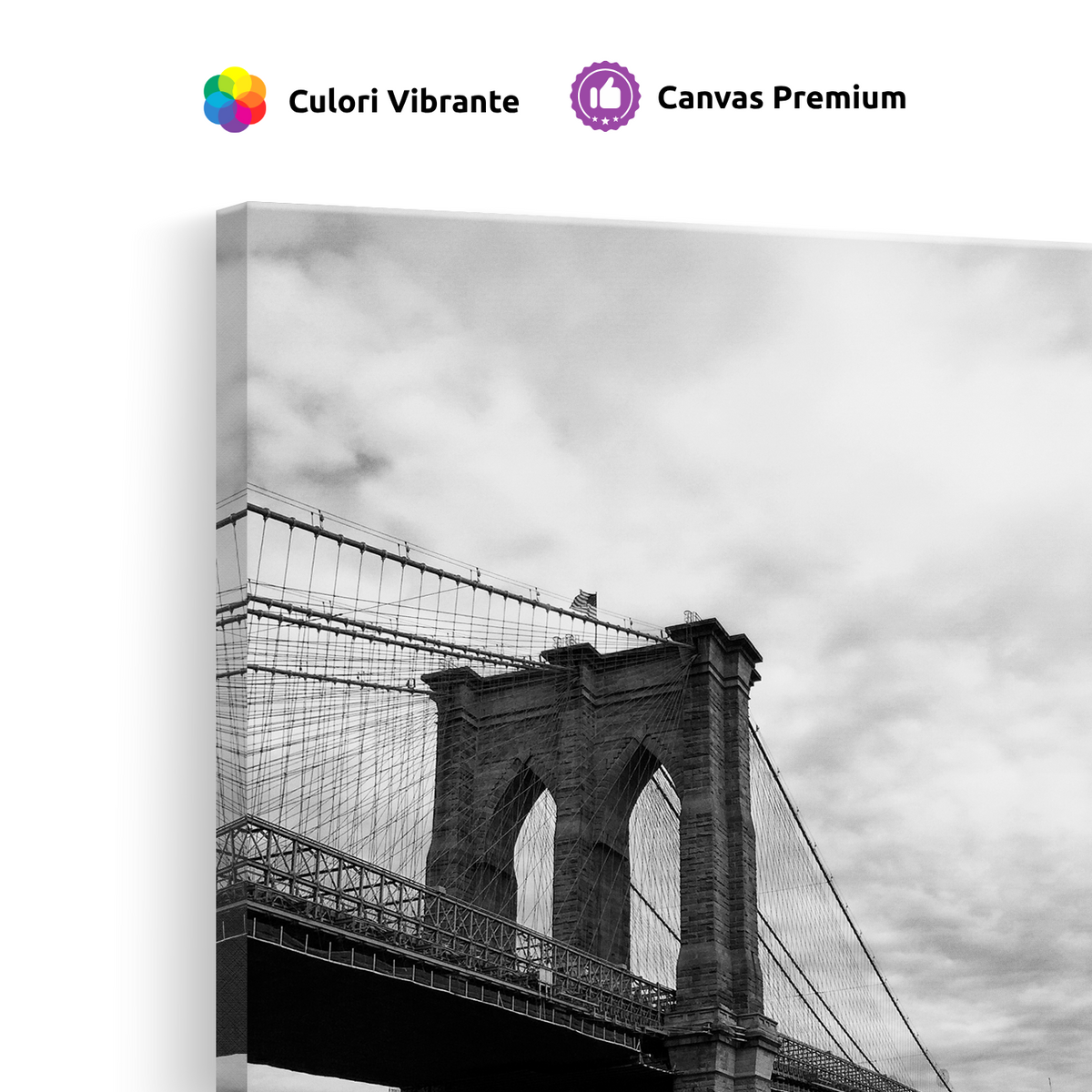 Tablou Canvas Podul Brooklyn din New York în Alb și Negru - IPCVBW-541-2