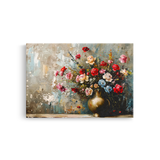 Tablou-Canvas-Aranjament-Floral-Vibrant-Pictura-Texturata-Rosu-Albastru-IPCVBST-7-Fata