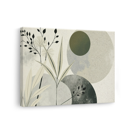 Tablou-Canvas-Arta-Botanica-Geometrica-Stil-Japandi-Verde-Bej-IPCVBST-11-Lateral