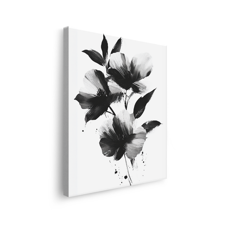 Tablou-Canvas-Compozitie-Florala-Expresiva-Pictura-Moderna-Alb-Negru-IPCVBST-24-Lateral