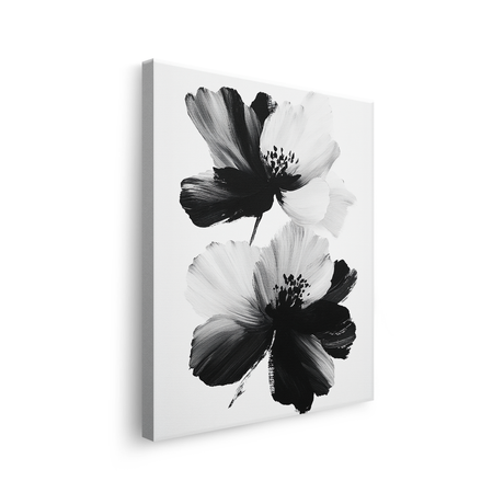 Tablou-Canvas-Duo-Floral-Abstract-Pictura-Moderna-Alb-Negru-IPCVBST-25-Lateral