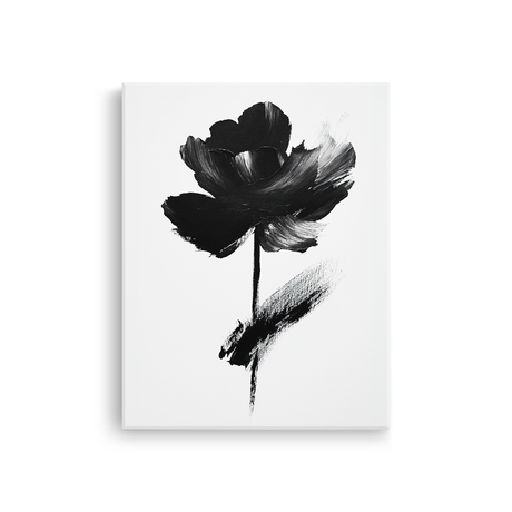 Tablou-Canvas-Floare-Monocroma-Abstracta-Pictura-Moderna-Alb-Negru-IPCVBST-23-Fata