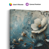 Tablou-Canvas-Flori-Albe-pe-Fundal-Texturat-Alb-Albastru-IPCVBST-8-Detaliu