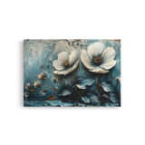 Tablou-Canvas-Flori-Albe-pe-Fundal-Texturat-Alb-Albastru-IPCVBST-8-Fata