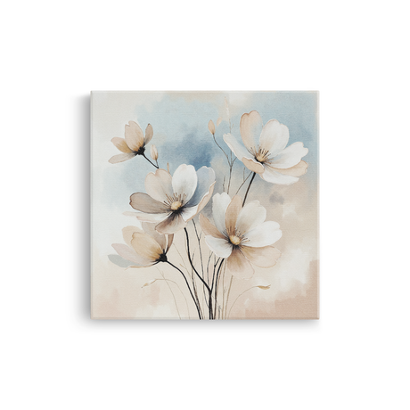 Tablou-Canvas-Flori-Delicate-Pastelate-Acuarela-Bej-Albastru-IPCVBST-30-Fata