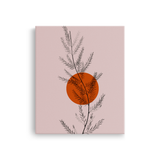 Tablou Canvas Forme Abstracte și Plante, în Stil Japandi, Roz – Portocaliu