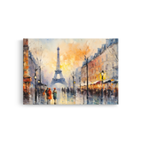 Tablou-Canvas-Peisaj-Romantic-cu-Turnul-Eiffel-Pictura-Portocaliu-Albastru-IPCVBST-3-Fata