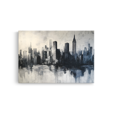 Tablou-Canvas-Reflexii-Urbane-Monocrome-Peisaj-Urban-Negru-Gri-IPCVBST-1-Fata