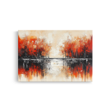 Tablou-Canvas-Reflexii-de-Toamna-in-Apa-Pictura-Texturata-Rosu-Portocaliu-IPCVBST-13-Fata