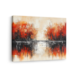 Tablou-Canvas-Reflexii-de-Toamna-in-Apa-Pictura-Texturata-Rosu-Portocaliu-IPCVBST-13-Lateral