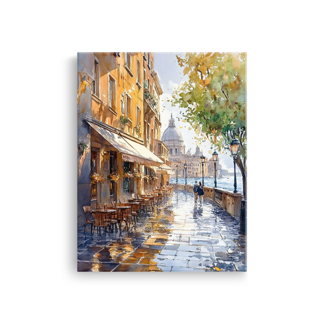 Tablou-Canvas-Strada-Pitoreasca-Insorita-Acuarela-Ocru-Albastru-IPCVBST-19-Fata