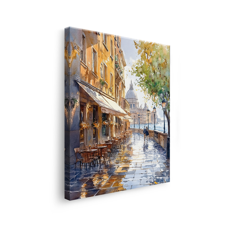 Tablou-Canvas-Strada-Pitoreasca-Insorita-Acuarela-Ocru-Albastru-IPCVBST-19-Lateral