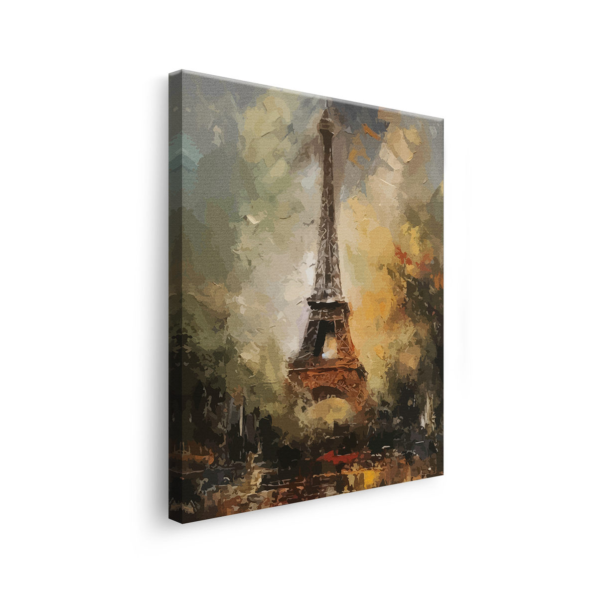 Tablou-Canvas-Turnul-Eiffel-Abstract-Pictura-Moderna-Ocru-Verde-IPCVBST-21-Lateral