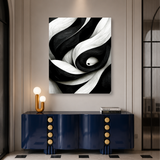 Tablou Canvas Forme Curbate Abstracte în Alb și Negru