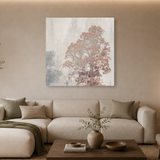 Tablou Canvas Pădure Japoneză, în Stil Japandi, Roz – Verde Pastel
