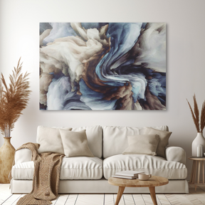 Tablou Abstract Alb - Albastru 