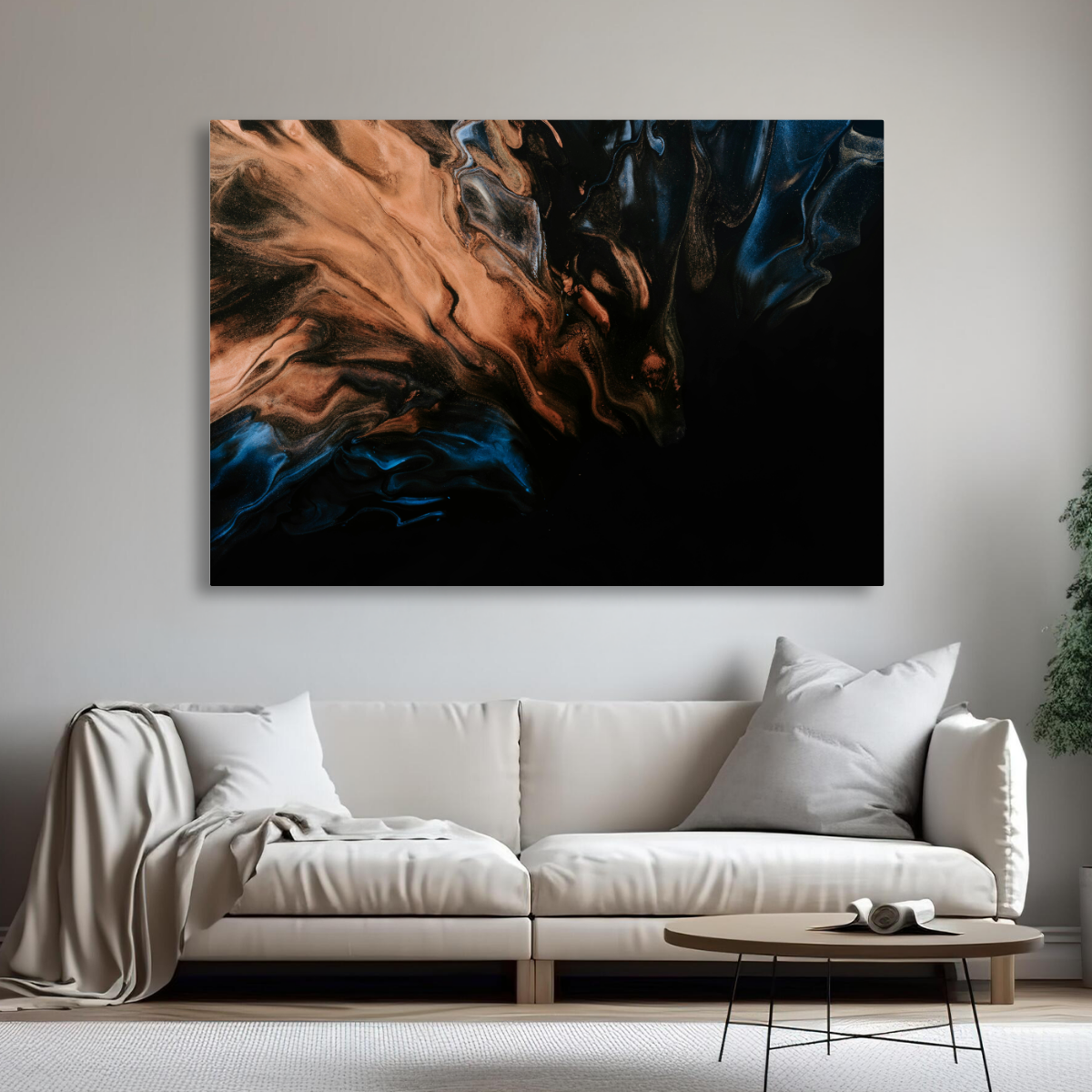 Tablou Canvas Abstract Albastru Auriu