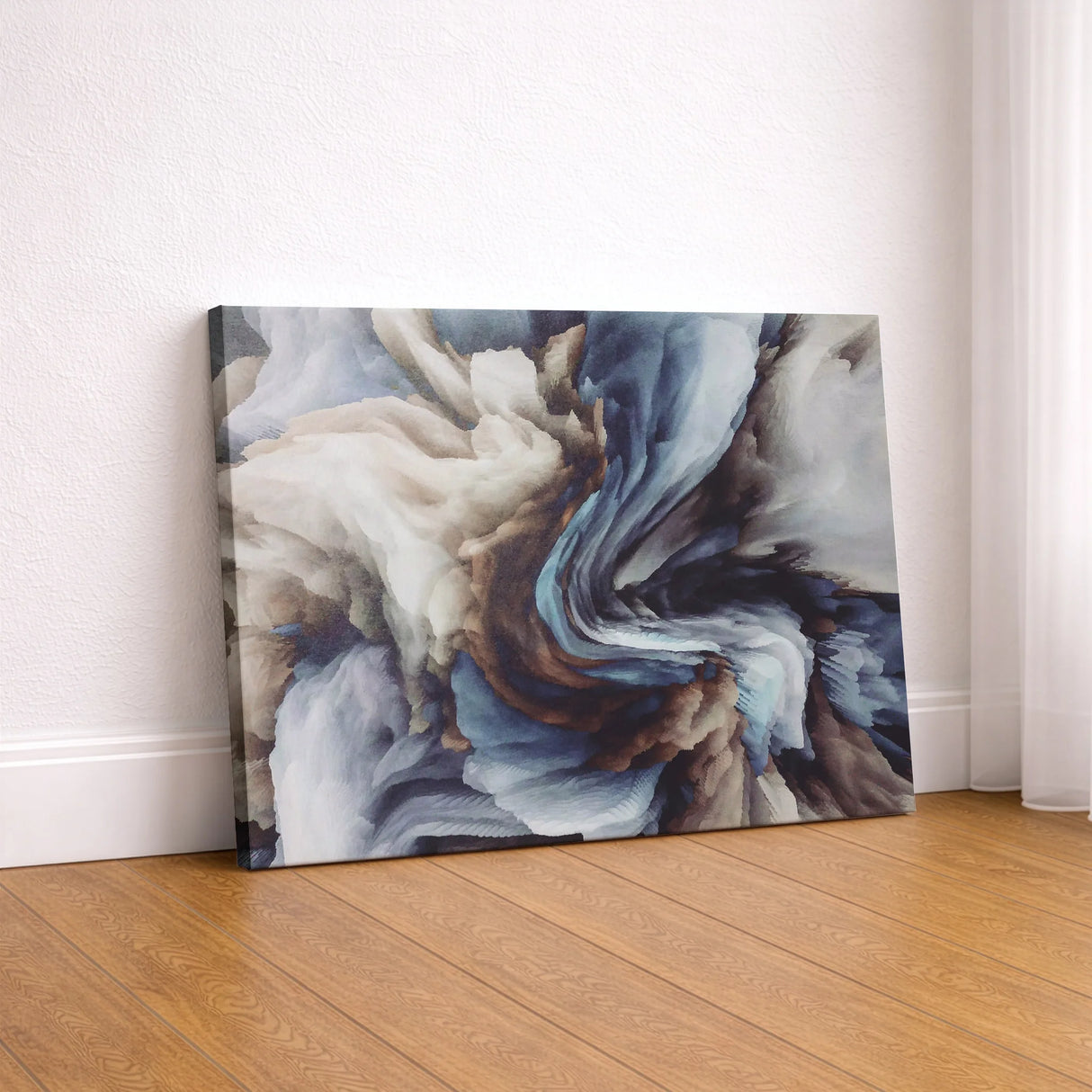 Tablou Canvas Abstract Fluid Minimalist, Modern, Alb-Albastru