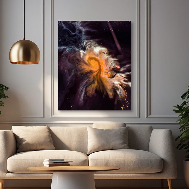 Tablou Canvas Abstract Interstelar Portocaliu