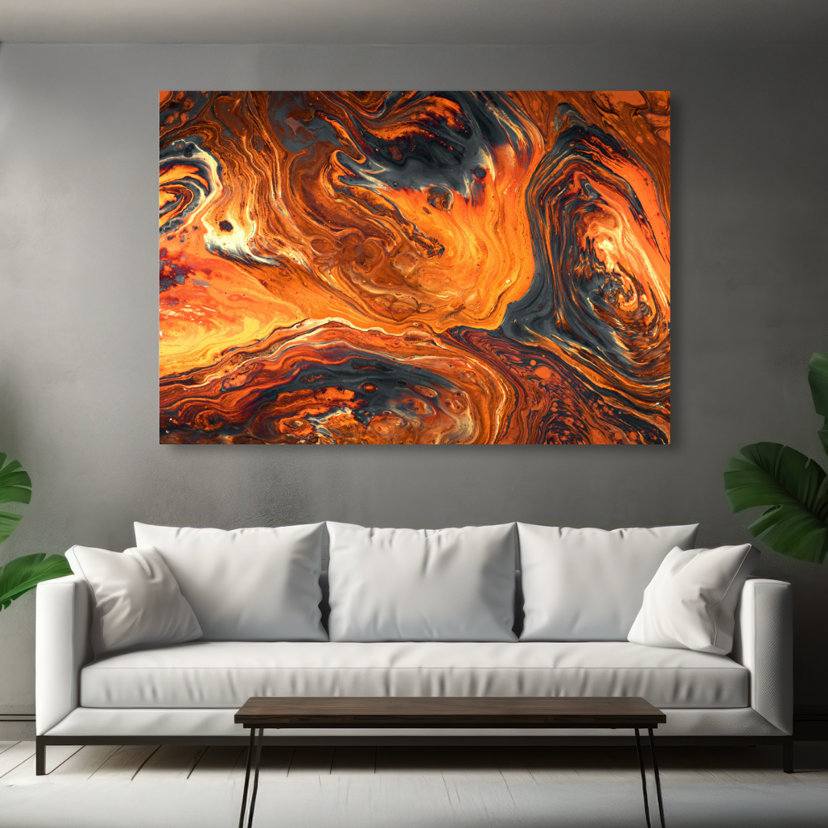 Tablou Canvas Abstract Orange Lava