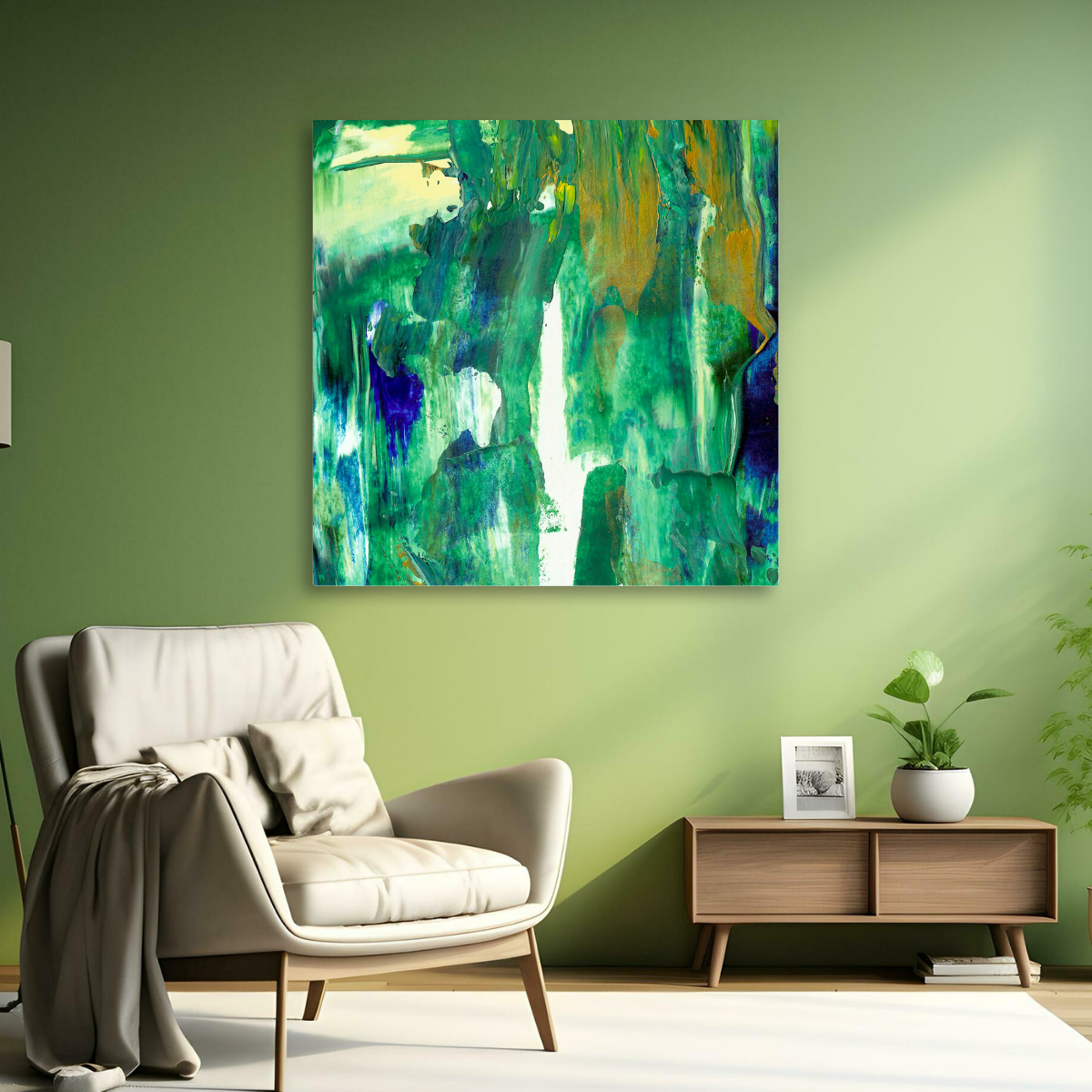 Tablou Canvas Abstract Univers Verde