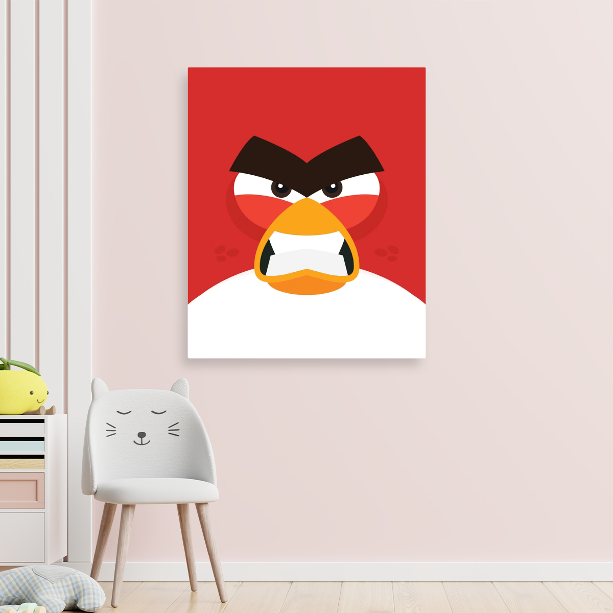 Tablou Canvas Angry Birds, Stil Cartoon pentru Copii, Roșu-Galben IPCVCOP-469