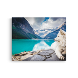 Tablou Canvas Animale Câine Alb și Munte