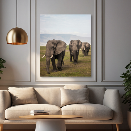 Tablou Canvas Animale Elefanți în Safari