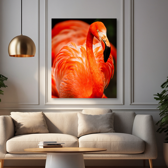 Tablou Canvas Animale Flamingo Roșu Portocaliu Aprins