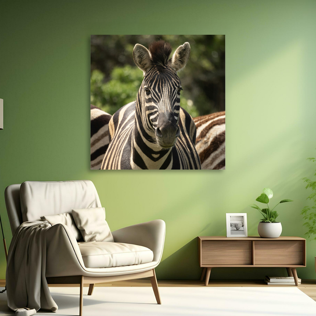 Tablou Canvas Animale Portret Zebră în Junglă