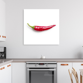 Tablou Canvas Ardei Iute Solitar, Concept Minimalist, Roșu-Alb IPCVALI-410
