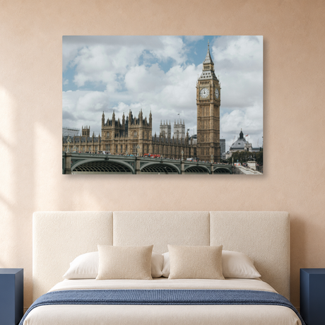 Tablou Canvas Big Ben Londra, Arhitectură Victoriană, Bej-Albastru - IPCVCTY-570