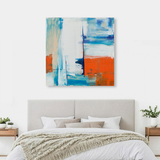 Tablou Canvas Blocuri de Culoare, Artă Modernă, Albastru-Portocaliu IPCVABS-439