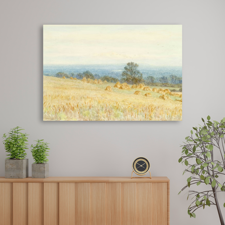 Tablou Canvas Câmp de Vară cu Fân, Artă Clasică, Galben-Albastru IPCVART-481