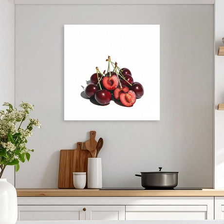 Tablou Canvas Cherries, Compoziție Naturală, Roșu-Alb IPCVALI-412