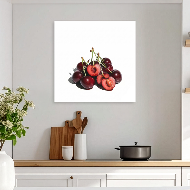 Tablou Canvas Cherries, Compoziție Naturală, Roșu-Alb IPCVALI-412