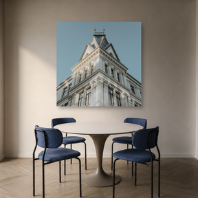 Tablou Canvas Clădire Neoclasică Albă, Oslo, Norvegia, Arhitectură Elegantă, Alb-Albastru - IPCVCTY-585
