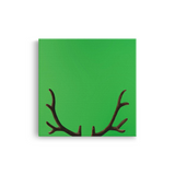 Tablou Canvas Coarne de Cerb Minimaliste, Stil Grafic Modern, Verde-Maro
