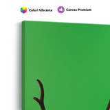 Tablou Canvas Coarne de Cerb Minimaliste, Stil Grafic Modern, Verde-Maro