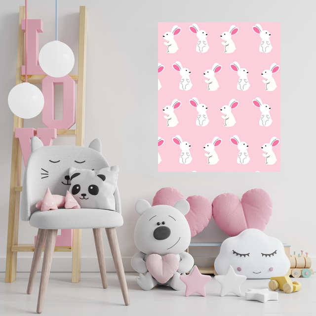 Tablou Canvas Copii Iepuri Roz