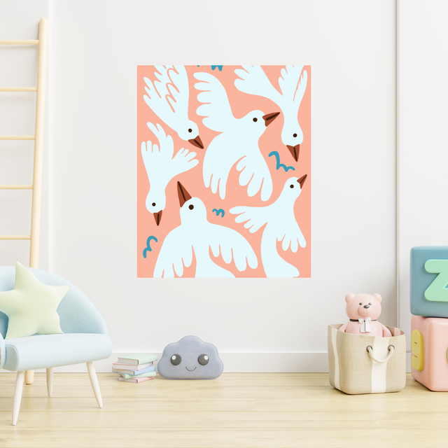 Tablou Canvas Copii Porumbei Albi
