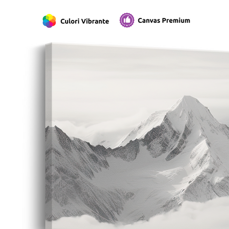 Tablou Canvas Creste Înghețate în Lumina Iernii - IPCVBW-549-4