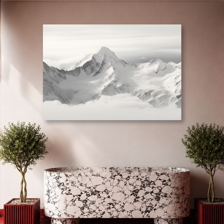 Tablou Canvas Creste Înghețate în Lumina Iernii - IPCVBW-549